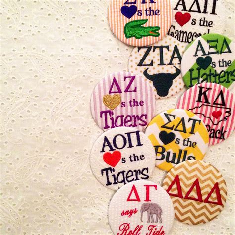 gameday buttons sorority|embroidered sorority buttons.